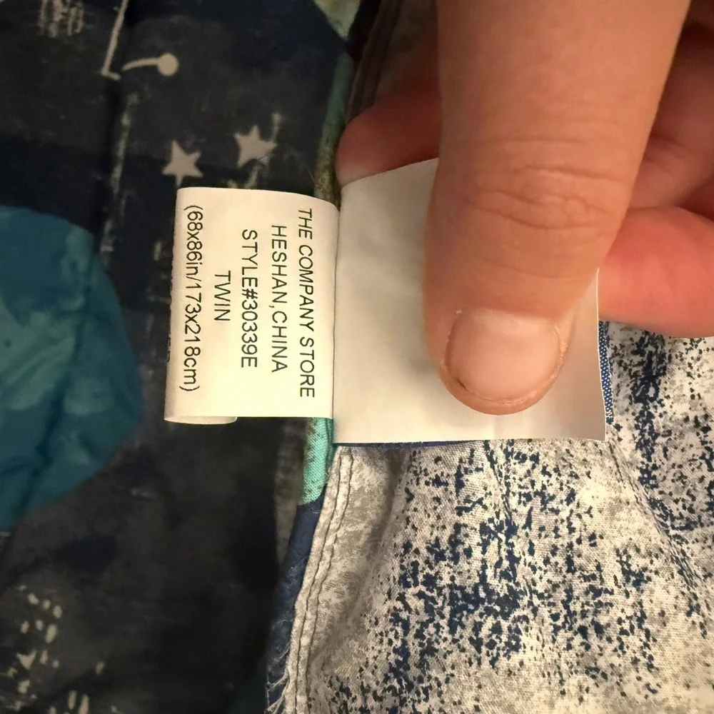 The Company Store Twin Outer Space Planet Rocket Ship Comforter Kids Blue